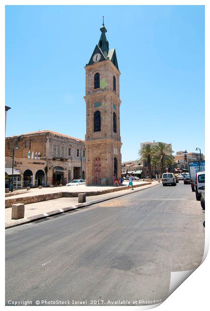 The Old clock tower in Jaffa, Israel Print by PhotoStock Israel