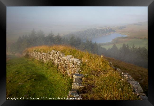 Misty Morning at Hadrian's Wall Framed Print by Brian Jannsen