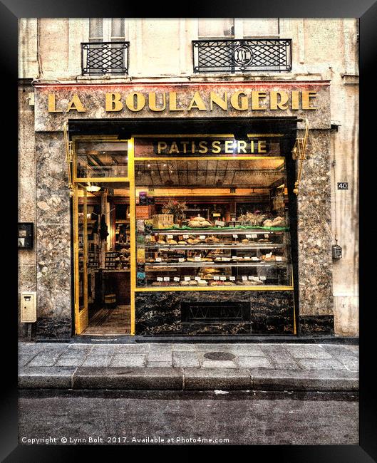 La Boulangerie Paris Framed Print by Lynn Bolt