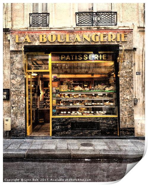 La Boulangerie Paris Print by Lynn Bolt