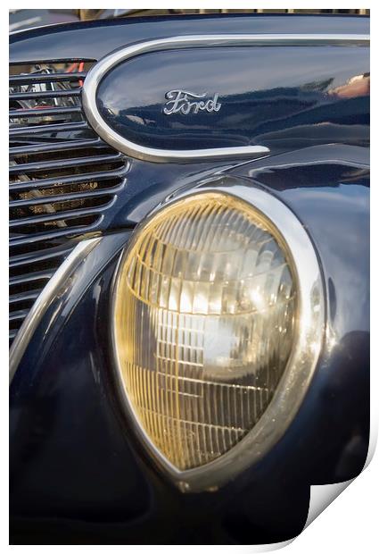 Vintage Ford Car Headlight Print by Luc Novovitch
