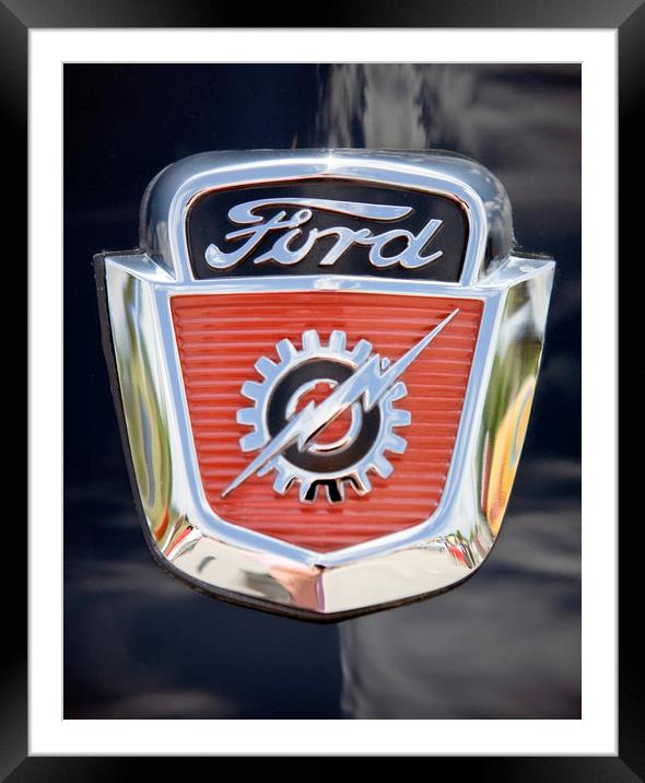 Vintage Ford Emblem Framed Mounted Print by Luc Novovitch