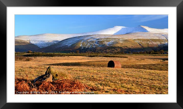 Brecon Beacons Winter Embrace.  Framed Mounted Print by Philip Veale