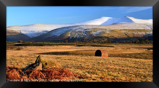 Brecon Beacons Winter Embrace.  Framed Print by Philip Veale