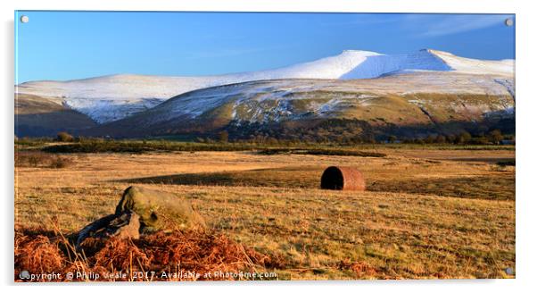 Brecon Beacons Winter Embrace.  Acrylic by Philip Veale