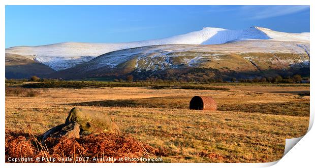 Brecon Beacons Winter Embrace.  Print by Philip Veale