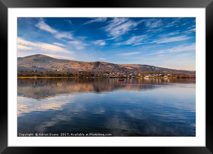 Llanberis Lake Reflections Framed Mounted Print by Adrian Evans