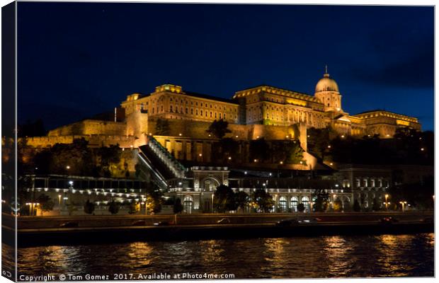 Buda Castle from the Danube Canvas Print by Tom Gomez
