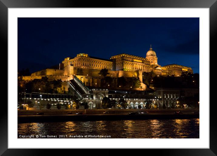 Buda Castle from the Danube Framed Mounted Print by Tom Gomez