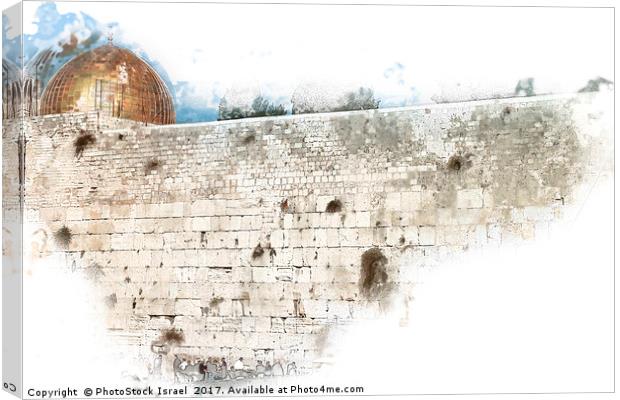wailing wall and dome of the Rock Canvas Print by PhotoStock Israel
