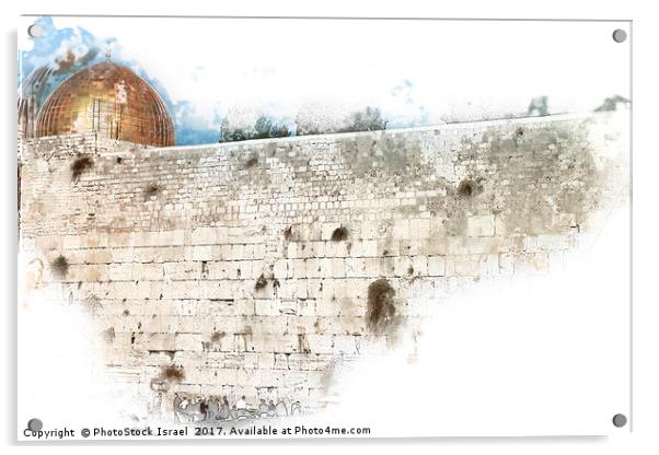 wailing wall and dome of the Rock Acrylic by PhotoStock Israel
