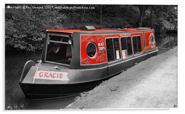 Canal Barge at hebden bridge Acrylic by Derrick Fox Lomax