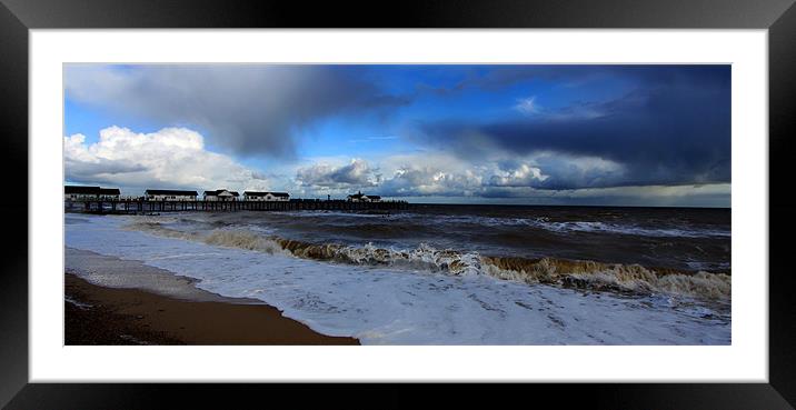 Southwold Pier Framed Mounted Print by peter tachauer