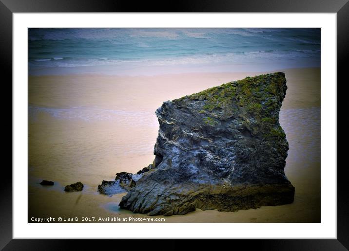 Beach Rock Framed Mounted Print by Lisa PB