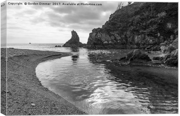 The Rocks at Blackpool Sands in Devon Canvas Print by Gordon Dimmer