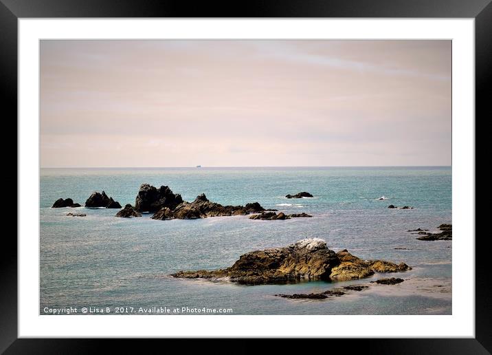 Rocky Sea View Framed Mounted Print by Lisa PB