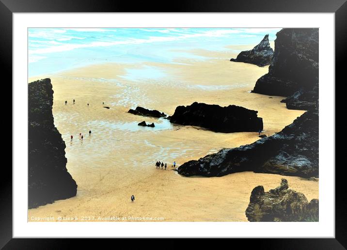 Rocky Beach Framed Mounted Print by Lisa PB