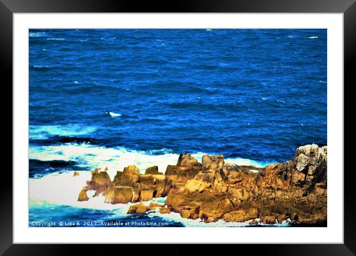 Sea Rocks Framed Mounted Print by Lisa PB