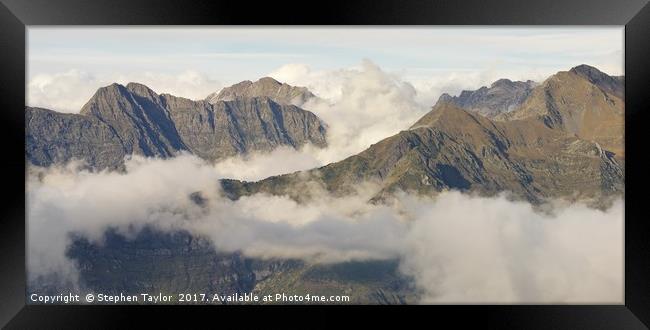 A Cloud Inversion in the Pyrenees Framed Print by Stephen Taylor