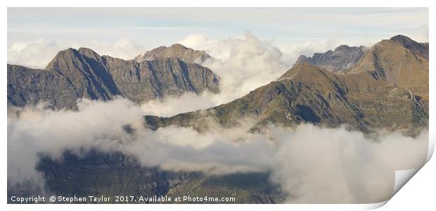 A Cloud Inversion in the Pyrenees Print by Stephen Taylor