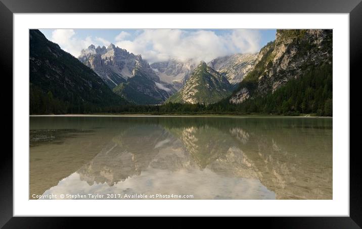 Lago di Landro Framed Mounted Print by Stephen Taylor