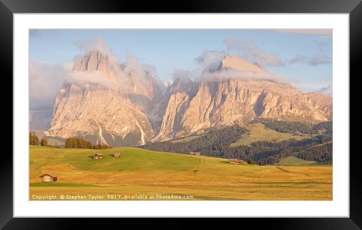 Seiser Alm Framed Mounted Print by Stephen Taylor