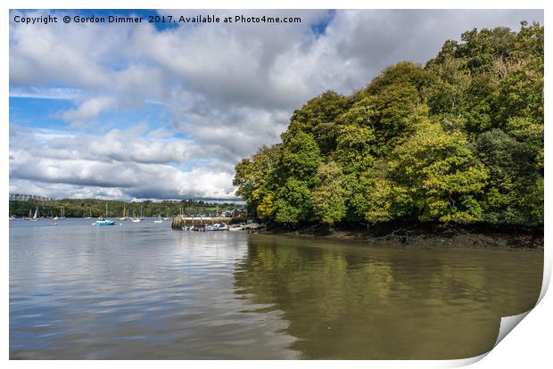 Autumn Colours on the River Dart Print by Gordon Dimmer