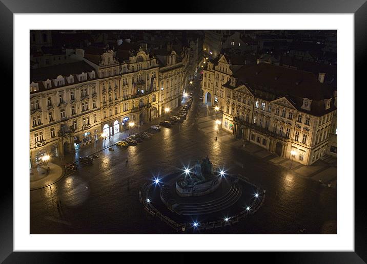 The  Old Town Square in Prague Framed Mounted Print by Gabor Pozsgai