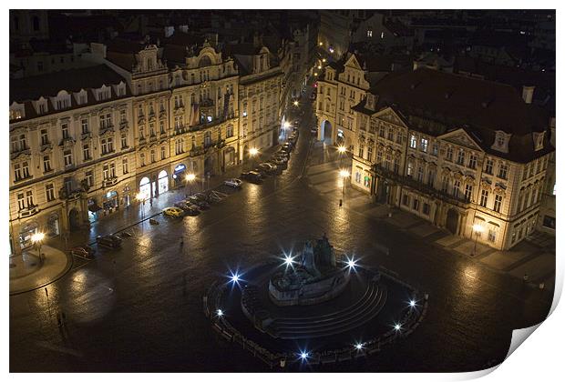 The  Old Town Square in Prague Print by Gabor Pozsgai