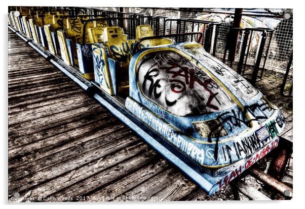 Abandoned Roller Coaster in Est Berlin's Spreepark Acrylic by Colin Woods