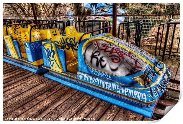 Abandoned Roller Coaster in Est Berlin's Spreepark Print by Colin Woods