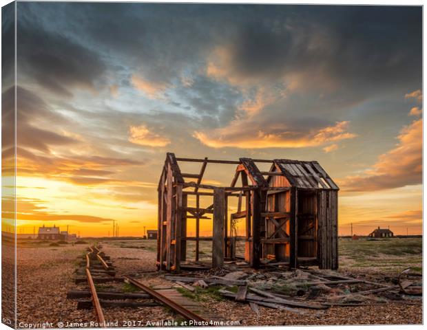 Dungeness Golden Light Canvas Print by James Rowland