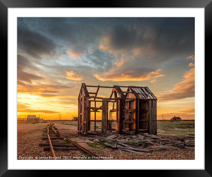 Dungeness Golden Light Framed Mounted Print by James Rowland
