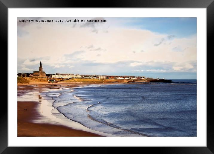 Tynemouth Long Sands with Liquid Colour filter Framed Mounted Print by Jim Jones