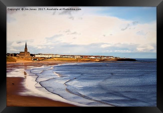 Tynemouth Long Sands with Liquid Colour filter Framed Print by Jim Jones