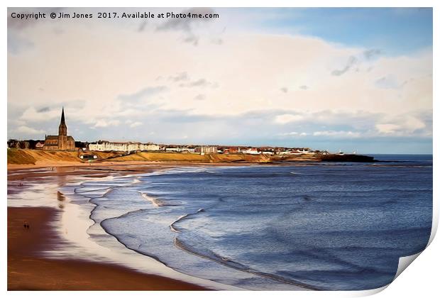 Tynemouth Long Sands with Liquid Colour filter Print by Jim Jones