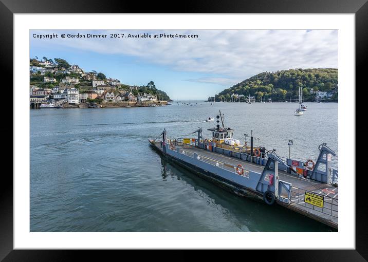 The Dartmouth to Kingswear car ferry Framed Mounted Print by Gordon Dimmer