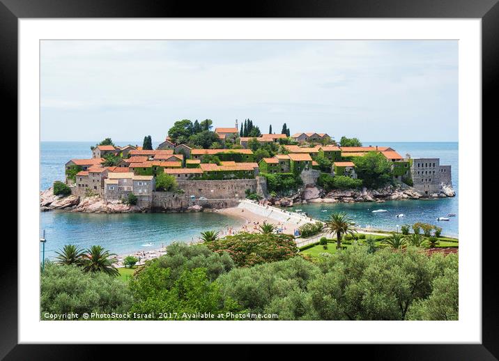 Sveti Stefan, Montenegro Framed Mounted Print by PhotoStock Israel