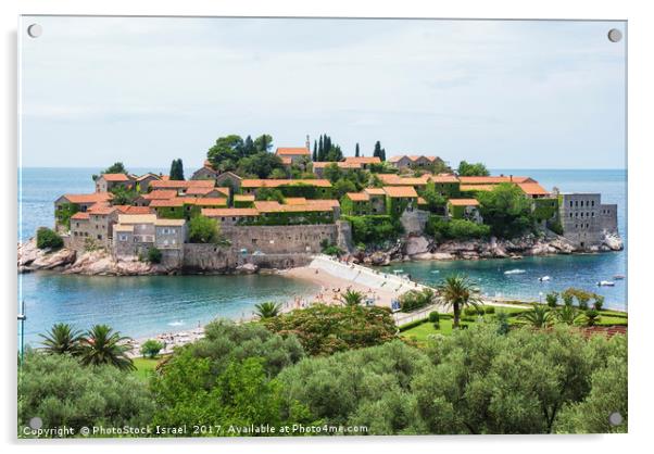 Sveti Stefan, Montenegro Acrylic by PhotoStock Israel