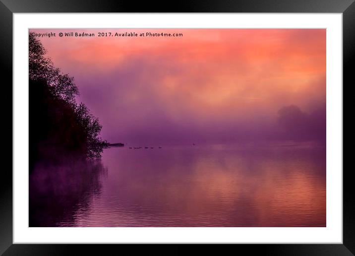 Misty Sunrise over Sutton Bingham Reservoir  Framed Mounted Print by Will Badman