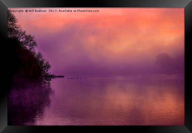 Misty Sunrise over Sutton Bingham Reservoir  Framed Print by Will Badman