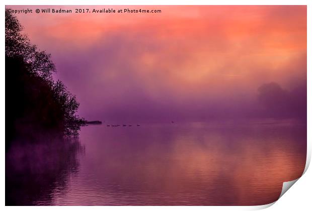 Misty Sunrise over Sutton Bingham Reservoir  Print by Will Badman