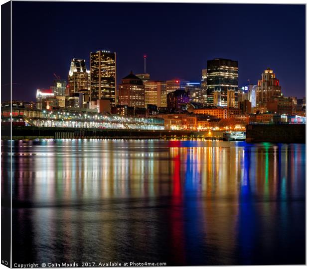 Montreal Vieux Port at Night  Canvas Print by Colin Woods
