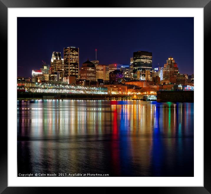 Montreal Vieux Port at Night  Framed Mounted Print by Colin Woods