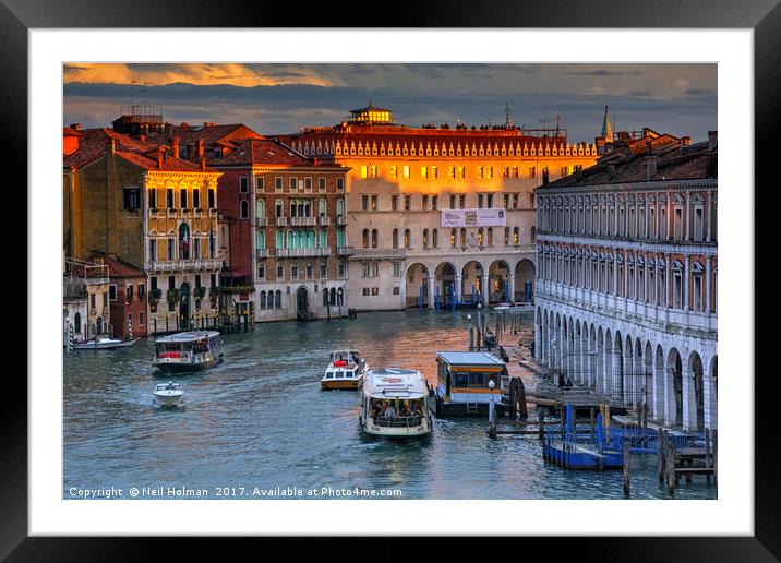 The Grand Canal Venice  Framed Mounted Print by Neil Holman