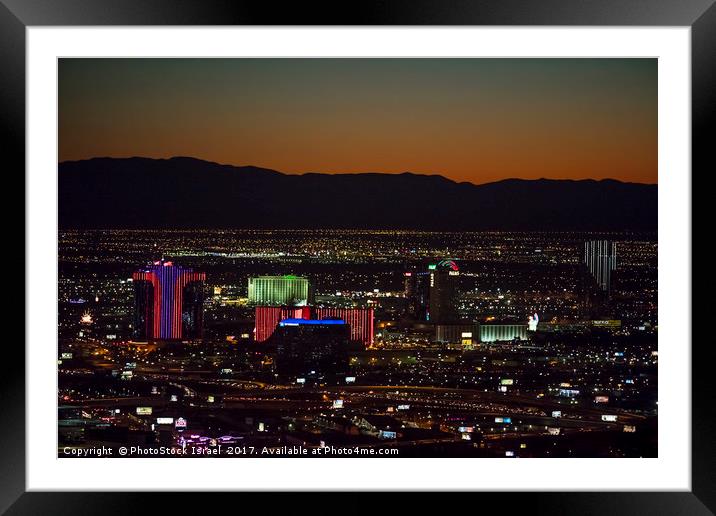 Aerial view of Las Vegas city Framed Mounted Print by PhotoStock Israel