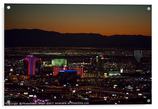Aerial view of Las Vegas city Acrylic by PhotoStock Israel