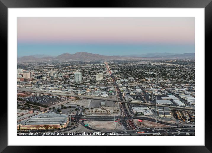 Aerial view of Las Vegas city Framed Mounted Print by PhotoStock Israel