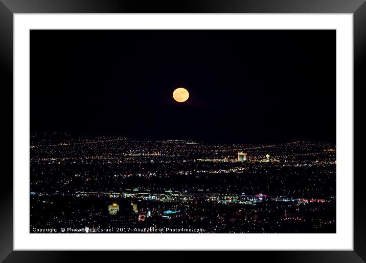 Super Moon in Las Vegas Framed Mounted Print by PhotoStock Israel