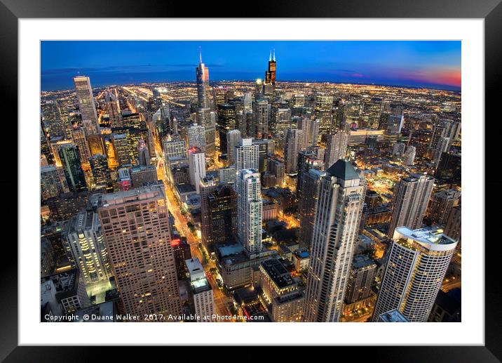 City of Chicago Framed Mounted Print by Duane Walker